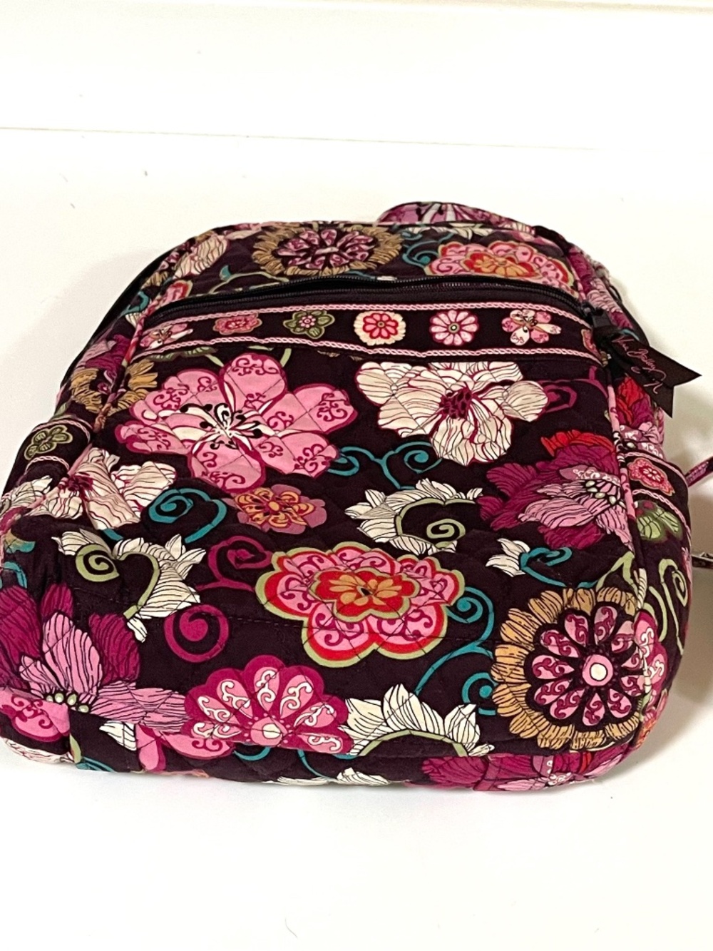 Vera Bradley Mod Floral Pink Backpack Retired Print Quilted